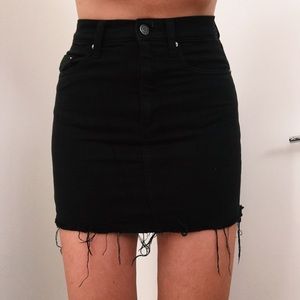 Black Denim Skirt